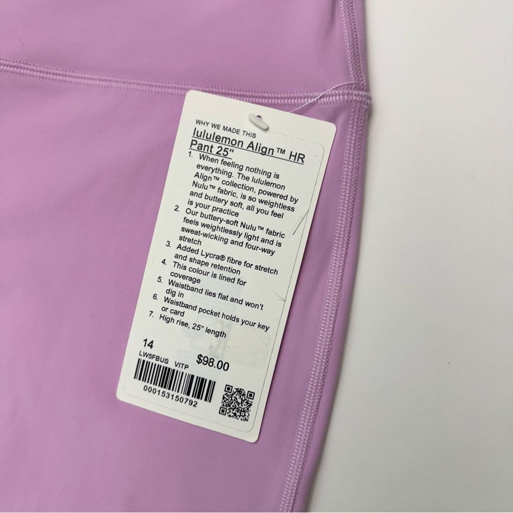 Lululemon Align High-Rise Pant 25” - Vita Pink, Size 14 - Picture 4 of 9